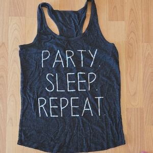 Women's Gray Tank Top - Party Sleep Repeat